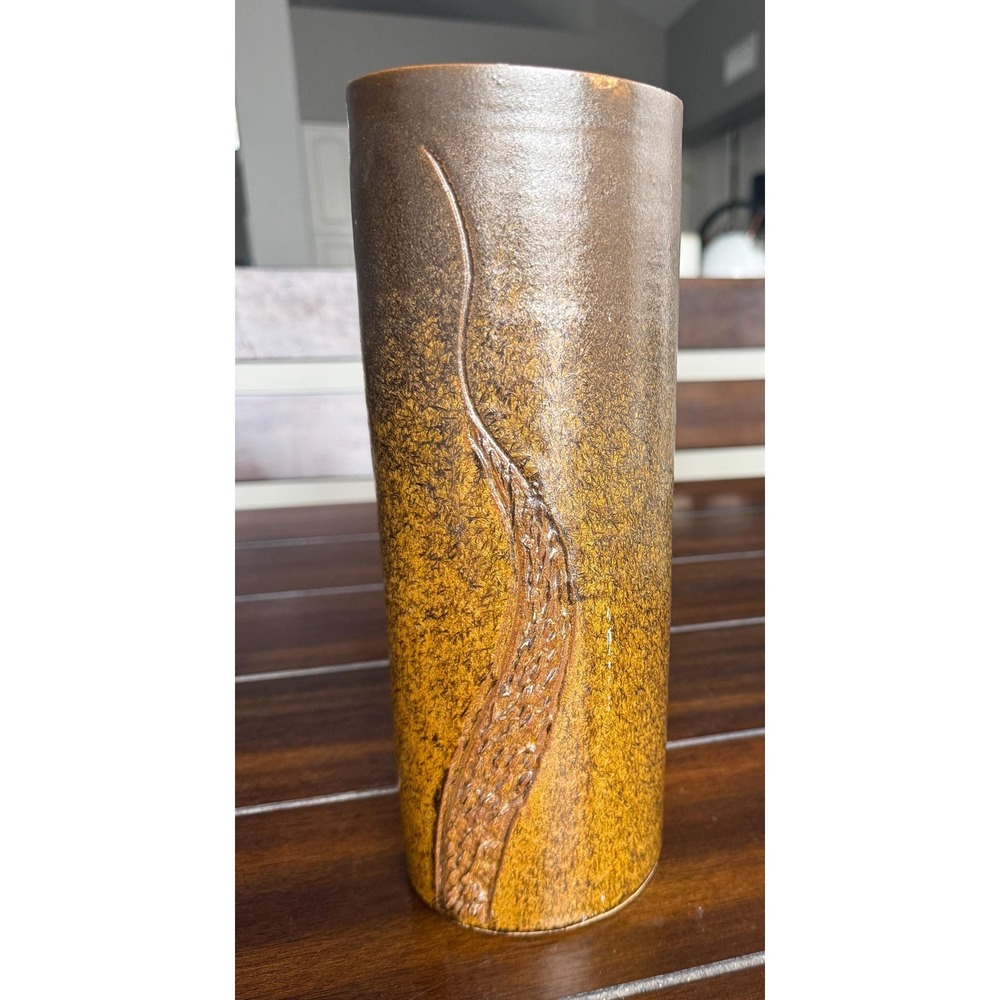 Vintage MCM Studio Pottery Vase, Signed Handcrafted Japanese Ikebana